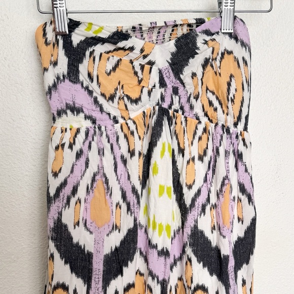 Free People Mojave Aztec Strapless Tie Smocked Open Back Maxi Dress - Picture 5 of 11